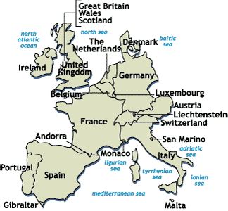 Wait, we could even add spain and portugal into the mix. Western European Countries: Ireland, England, Portugal ...