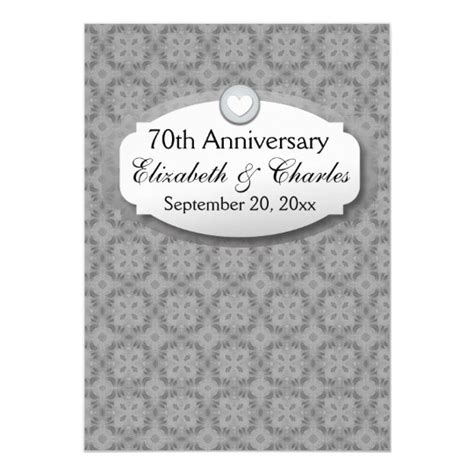 70th Anniversary Wedding Anniversary Platinum Z03 Invitation