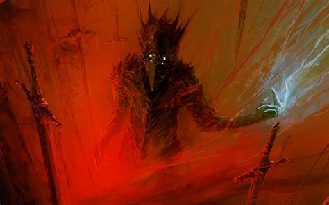 Devil With Swords Painting Fantasy Art Hd Wallpaper Wallpaper Flare