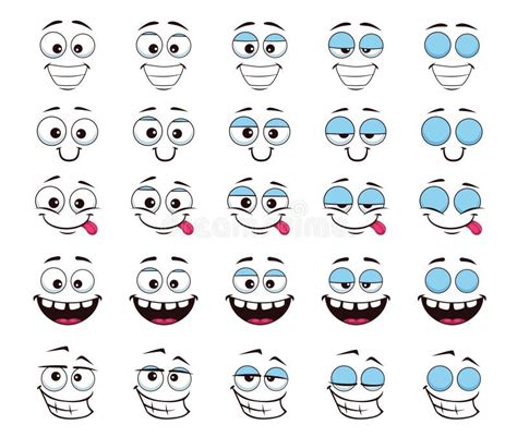 Cartoon Giggle Face And Blink Eye Animation Emoji Stock Illustration