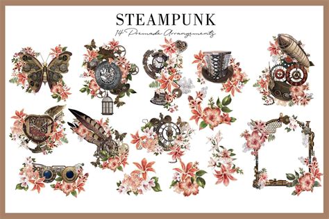 Steampunk Digital Clipart Kit Clipart And Digital Paper Etsy In 2020