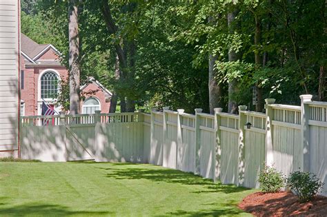 White Wood Privacy Fence And Gate Transitional Landscape Atlanta