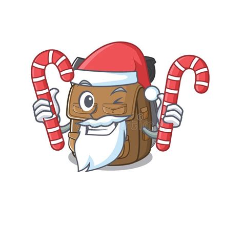 Santa Hiking Backpack Scroll Cartoon Character Design With Box Of T