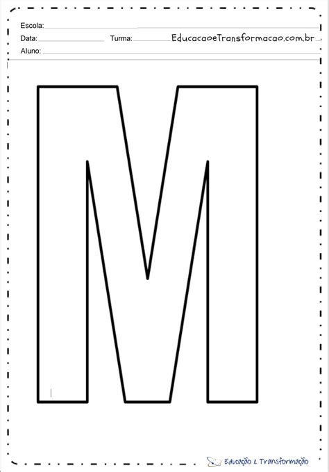 Letras para imprimir Letra M Educação e Transformação