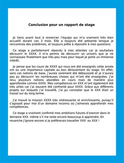 Modèle De Conclusion Rapport De Stage Fin De 3eme Music Used