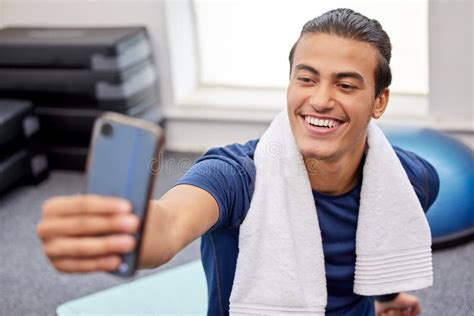 Fitness Man And Smile For Selfie Social Media Or Profile Picture With
