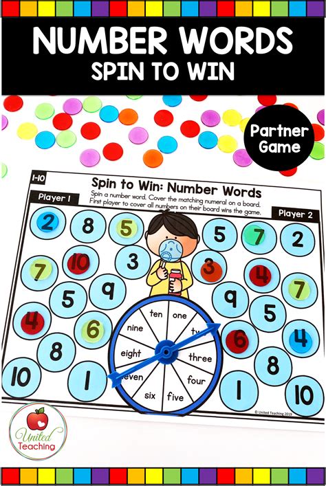 Math Spinner Games For Numbers 1 10 Part 2 United Teaching
