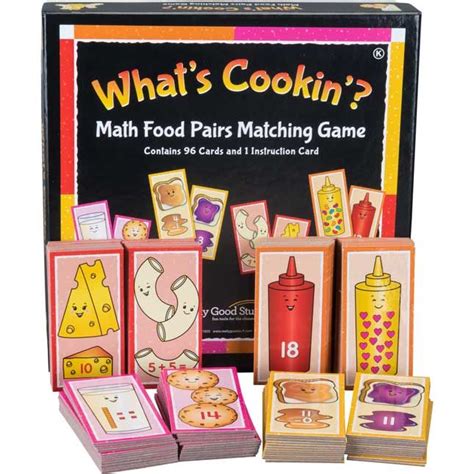 Whats Cookin Math Food Pairs Matching Game Kindergarten 4 Games
