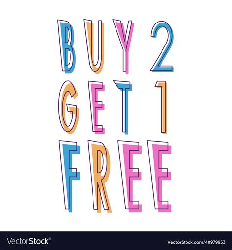 Buy Two Get One Promotional Banner Royalty Free Vector Image