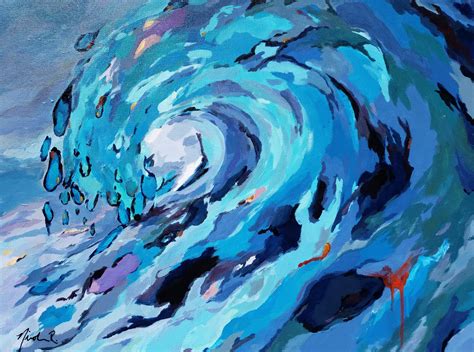 Wave Paintings Abstract Wave Art Beach Art Oil Paintings Etsy