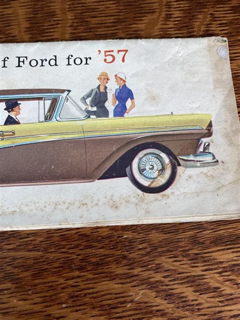 1957 Ford Full Line Color Catalog Brochure 8 Pgs Convertible Wagon