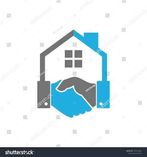 Handshake House Logo Icon Design House Logo Icon Home Logo Icon Design
