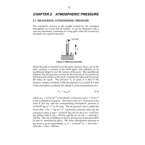 Chapter 2 Atmospheric Pressure