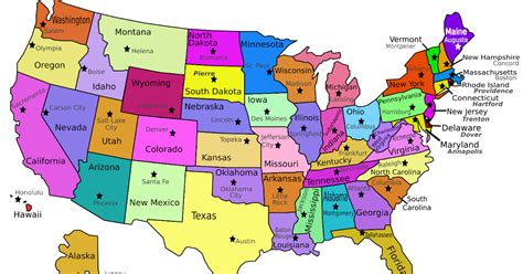 United States Of America Map With Capitals Printable Map Images And