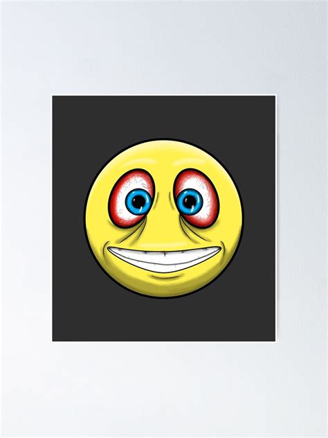 Disturbed Emoji Funny Smiley Face Poster By Meme Tees Redbubble