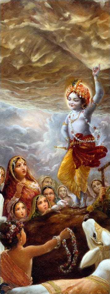 Thinking In This Way Lord Kṛṣṇa Immediately Picked Up Govardhana Hill