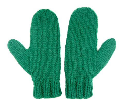 Green Merino Mittens Hand Knit With Chunky Yarn Wishbone Cable