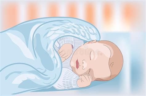 Baby Sleeping In Crib Cartoon