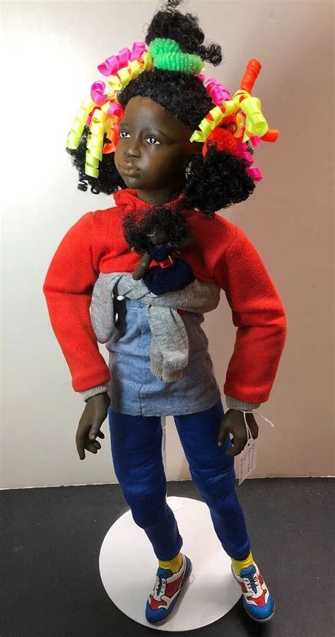 Artist Porcelain Doll By Uta Brauser African American Hand Painted German Sa Ebay