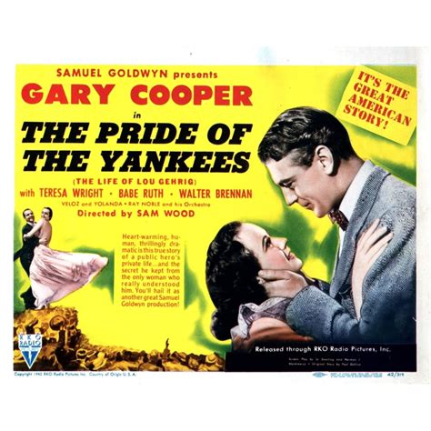 The Pride Of The Yankees Movie Poster Art 36 X 24