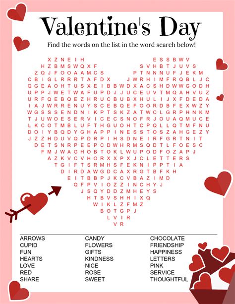 Adorable Valentines Day Word Search Printable I Spy Fabulous