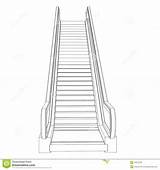 Escalator Sketch Clipart Render Wire Frame Background Stairway sketch template