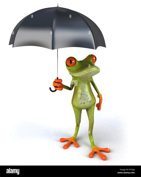 Illustration Cartoon Frog Umbrella Hi Res Stock Photography And Images