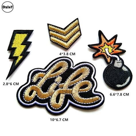 buy 30 differents can choose embroidery patches sets iron on for clothing diy stripes clothes