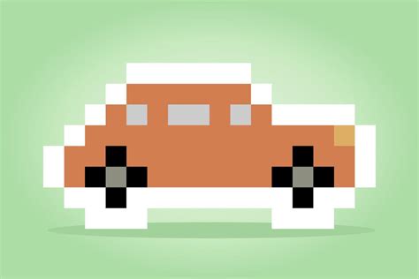 Classic 8 Bit Car Pixel Art Vector Illustration Of A Car Cross Stitch