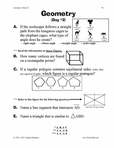 Elementary Geometry Worksheets | 3rd, 4th, 5th Grade