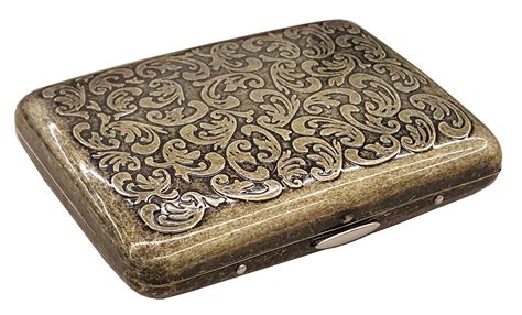 Antique Brass Paisley Cigarette Case Regular Size Cigarettes Bewild