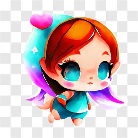 Download Cartoon Character With Long Red Hair And Blue Eyes Png Online
