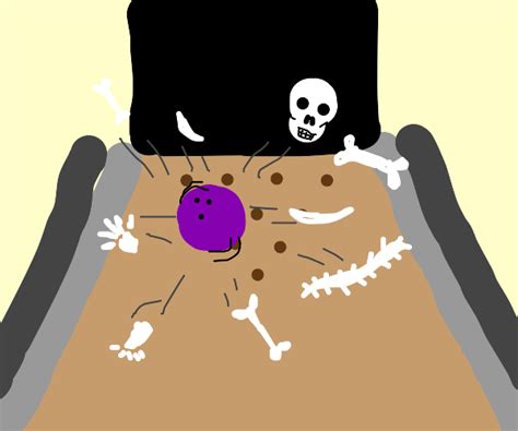 Skeleton Knocked Apart By Bowling Ball Drawception