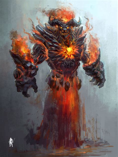 Fire Fire Chen Mu Fantasy Monster Fire Demon Concept Art