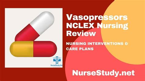 Vasopressors Nursing Pharmacology Study Guide Nursestudynet