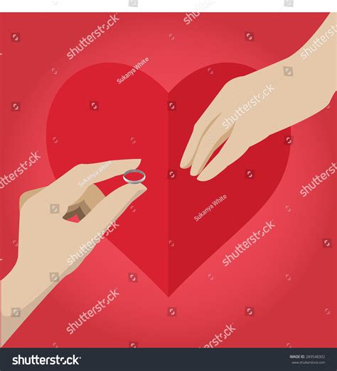 Man Presenting Engagement Ring Girlfriend Stock Vector Royalty Free