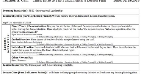 Fundamental Five Lesson Plan Template Elegant Lead Your School The