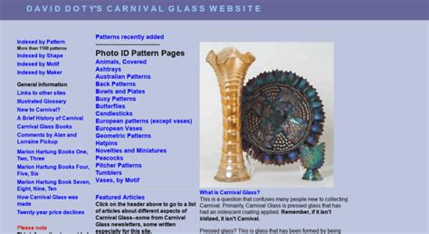 Access David Doty S Carnival Glass Website