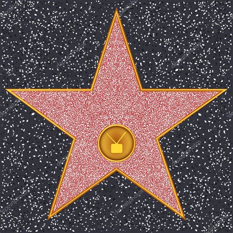 Star Television Receiver Hollywood Walk Of Fame — Stock Vector