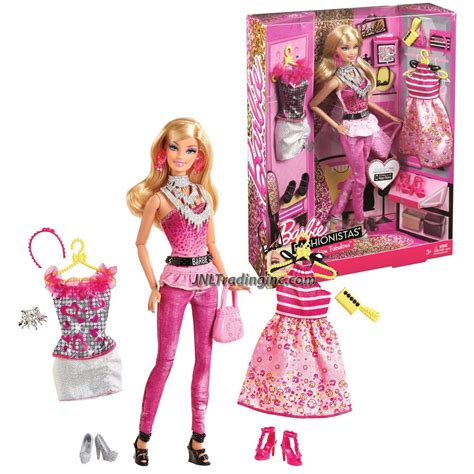 barbie fashionistas fashion fabulous 12 doll barbie y7500 in pink tops and pink denim pants
