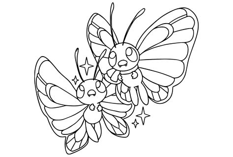 Pokemon Butterfree Coloring Page Free Printable Coloring Pages