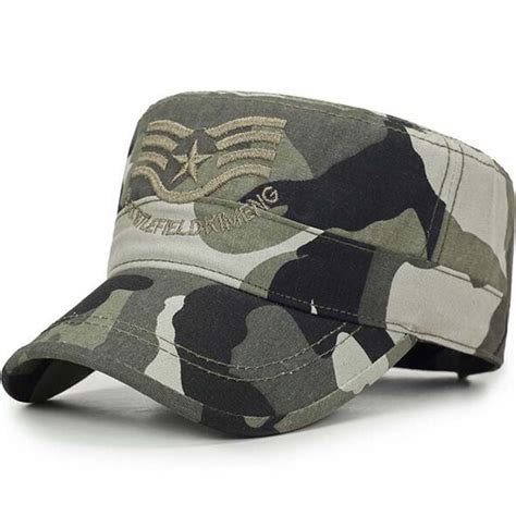 2018 New Us Army Flat Top Mens Caps And Hat Adjustable Fitted Cotton