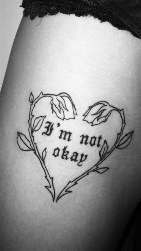 My Chemical Romance ‘im Not Okay Heart Tattoo Emo Tattoos Rose