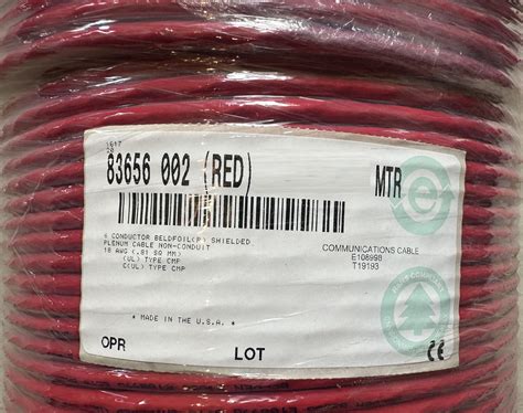 Belden 83656 002250 Cable 186 Shielded Foil And Braid Wire Fep Plenum