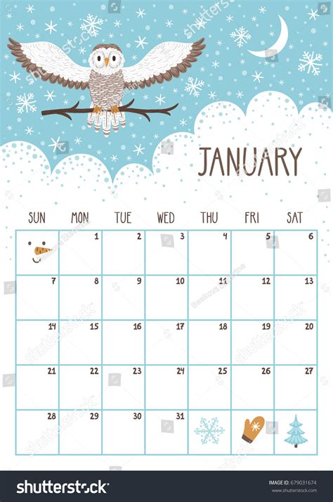 Cute January Calendars Free Download Freemium Templates