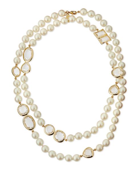 Kate Spade New York Faux Pearl And Crystal Necklace Fake Pearl Necklace Crystal Necklace Kate