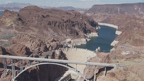 Hd Stock Footage Aerial Video Of The Hoover Dam Bypass Bridge And The