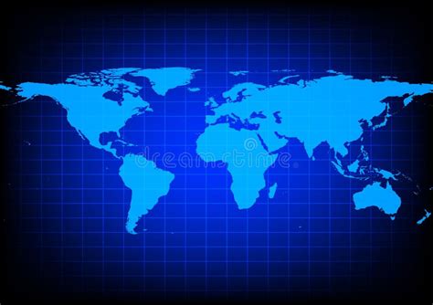 World Map Blue Color White Background Stock Illustrations 13748