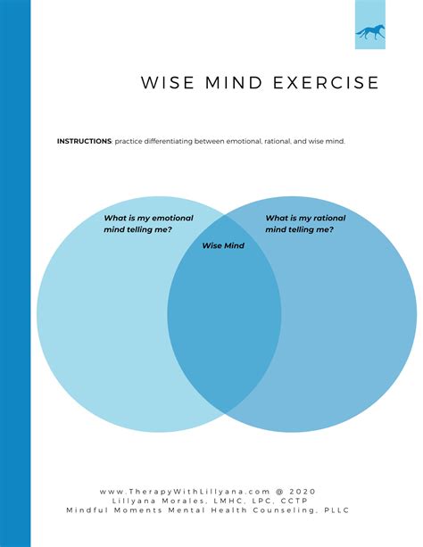 Dbt Wise Mind Mindfulness Worksheet By Licensed Therapist To Etsy