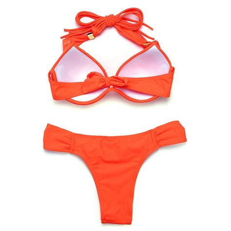 Push Up Brazilian Neon Bikini Set Swimwear